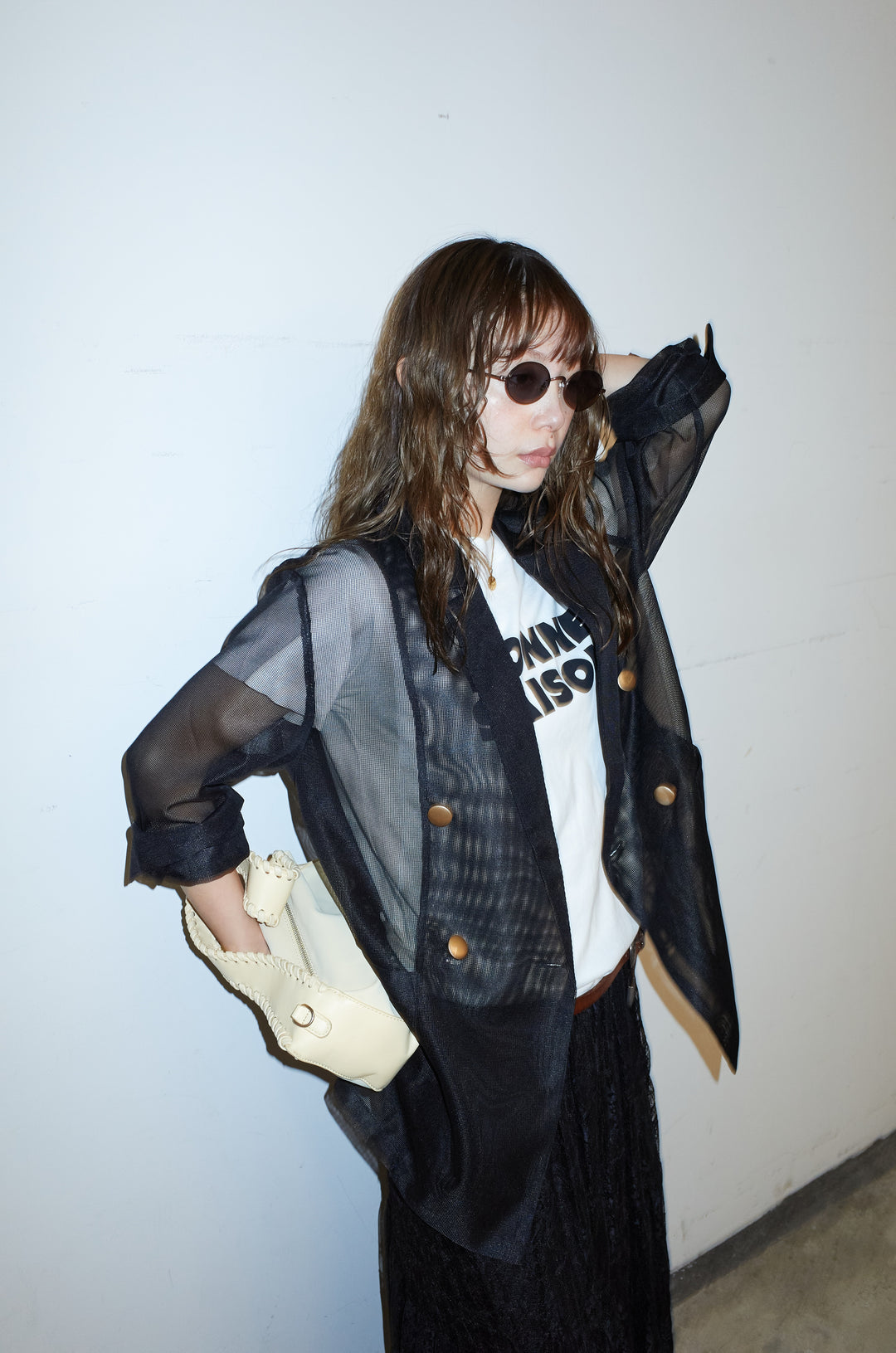 [予約/SET]シアーダブルテーラードJK+レース 切替ロングスカート(2set)