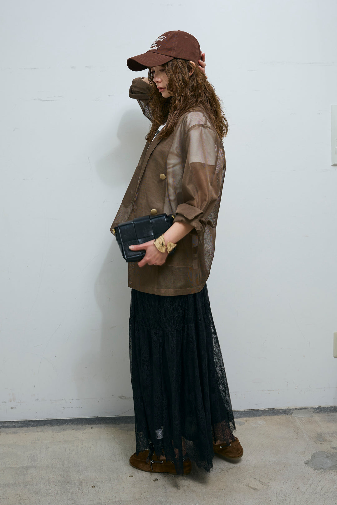 [予約/SET]シアーダブルテーラードJK+レース 切替ロングスカート(2set)