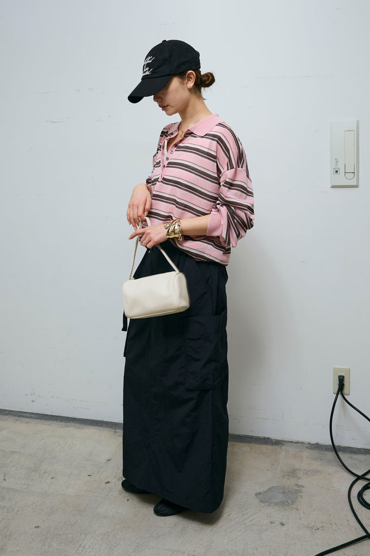 [予約/SET]ボーダーシアーポロプルオーバー+接触冷感UVカット撥水機能付きナイロンスカート(2set)