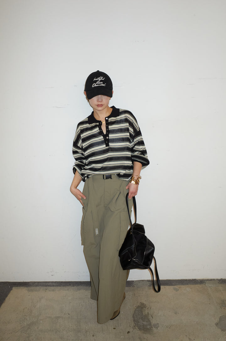 [予約/SET]ボーダーシアーポロプルオーバー+接触冷感UVカット撥水機能付きナイロンスカート(2set)