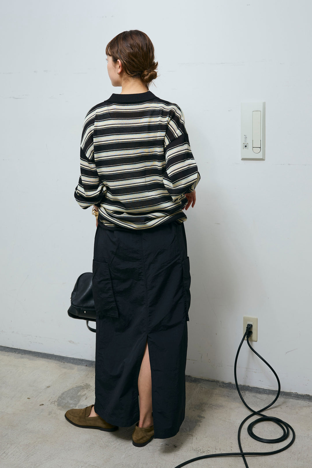 [予約/SET]ボーダーシアーポロプルオーバー+接触冷感UVカット撥水機能付きナイロンスカート(2set)