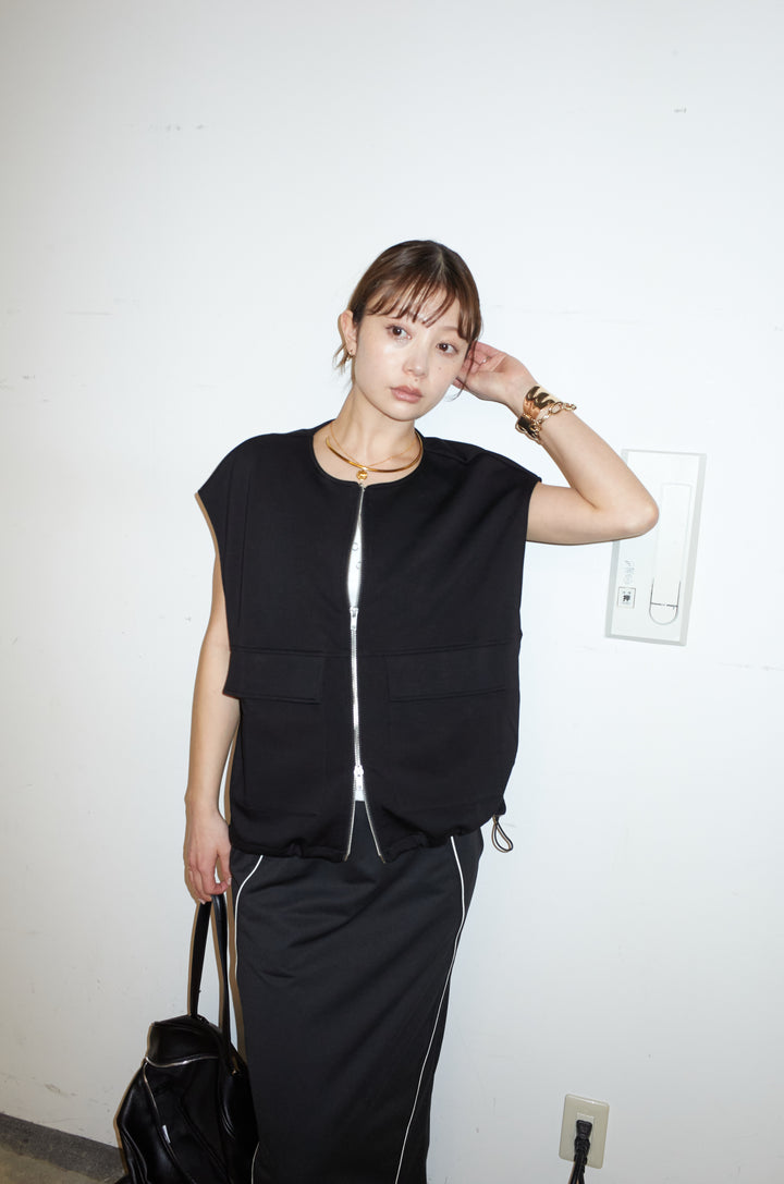 [予約]ボンディング生地ジップベスト