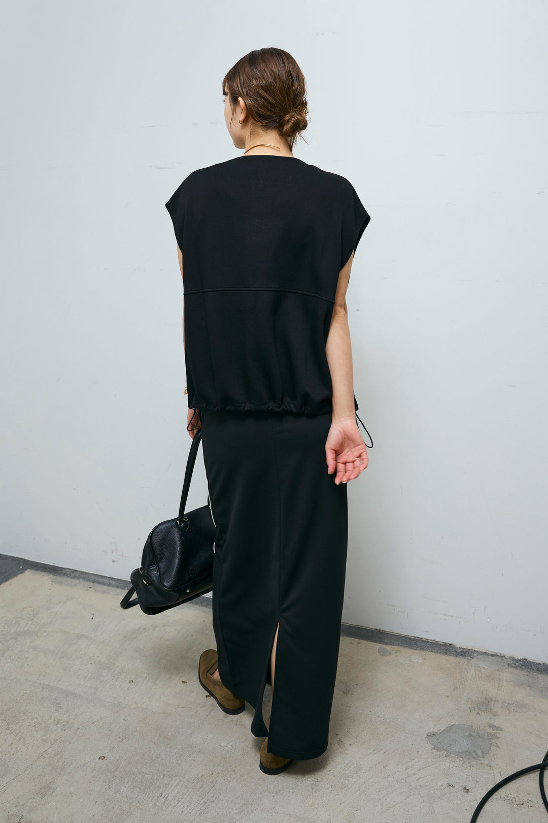 [予約/SET]ボンディング生地ジップベスト+ミニ裏毛ライン入りSK(2set)