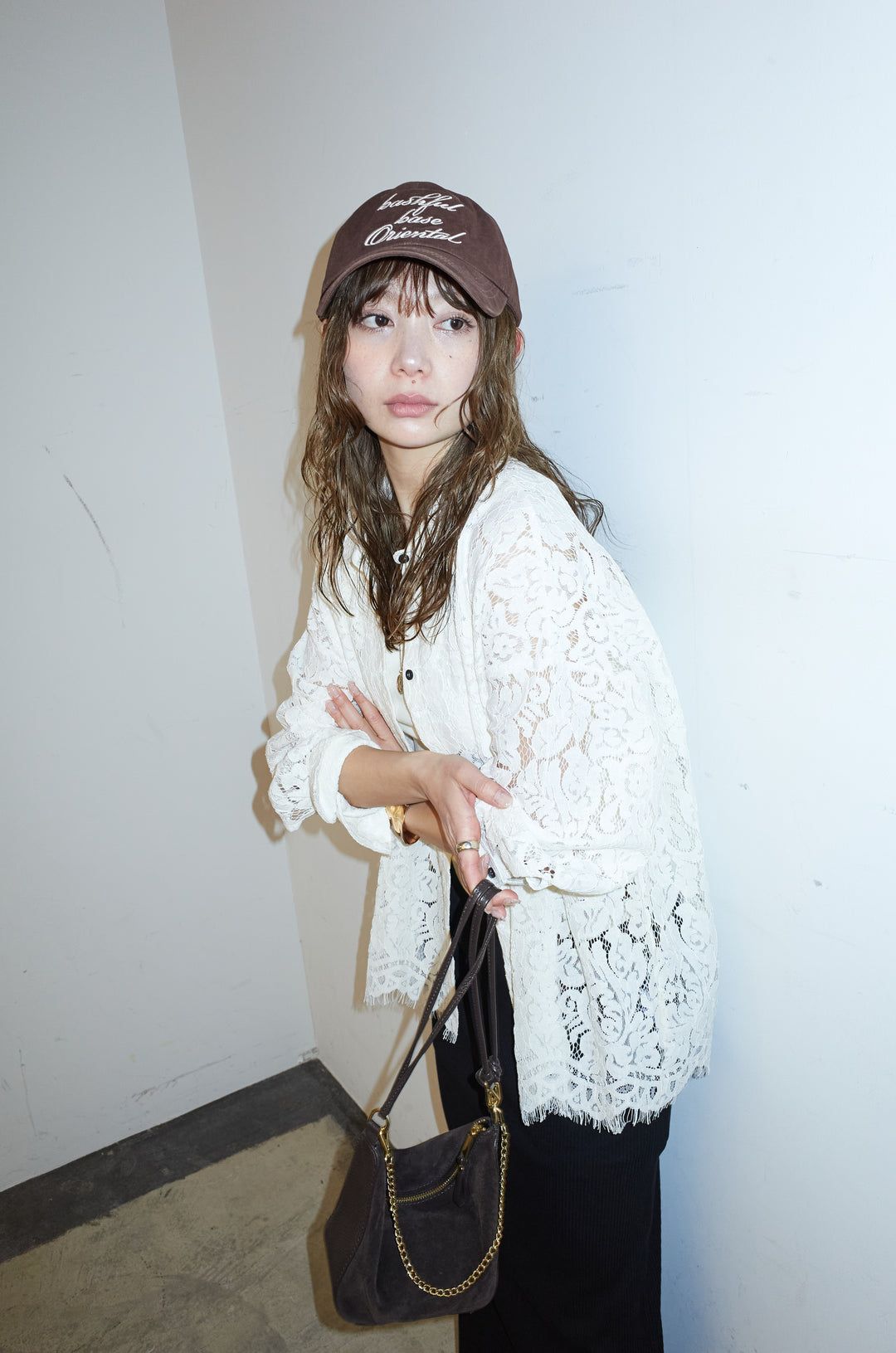 [予約/SET]裾スカラップレースシャツ+リブカットスカート(2set)