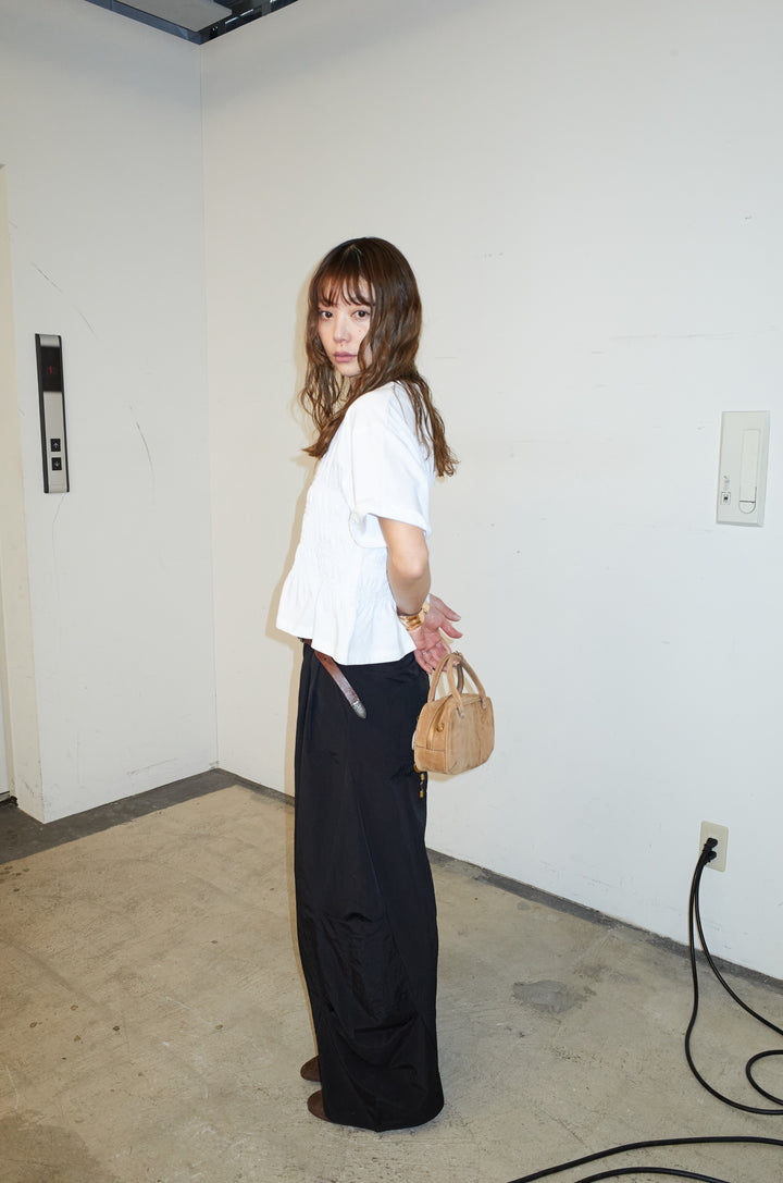 [予約/SET]シャーリングT+ドライタフタバレルレッグパンツ(2set)