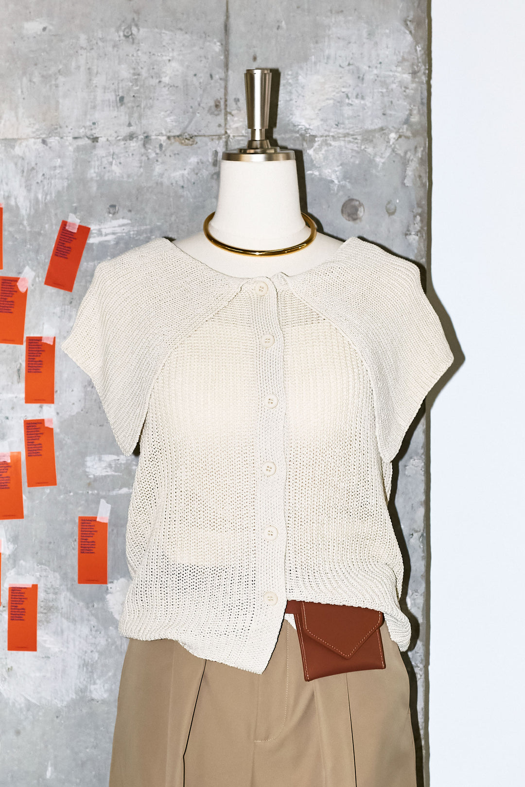 [予約/SET]アシメニットPO+ハイウエストタックワイドパンツ(2set)