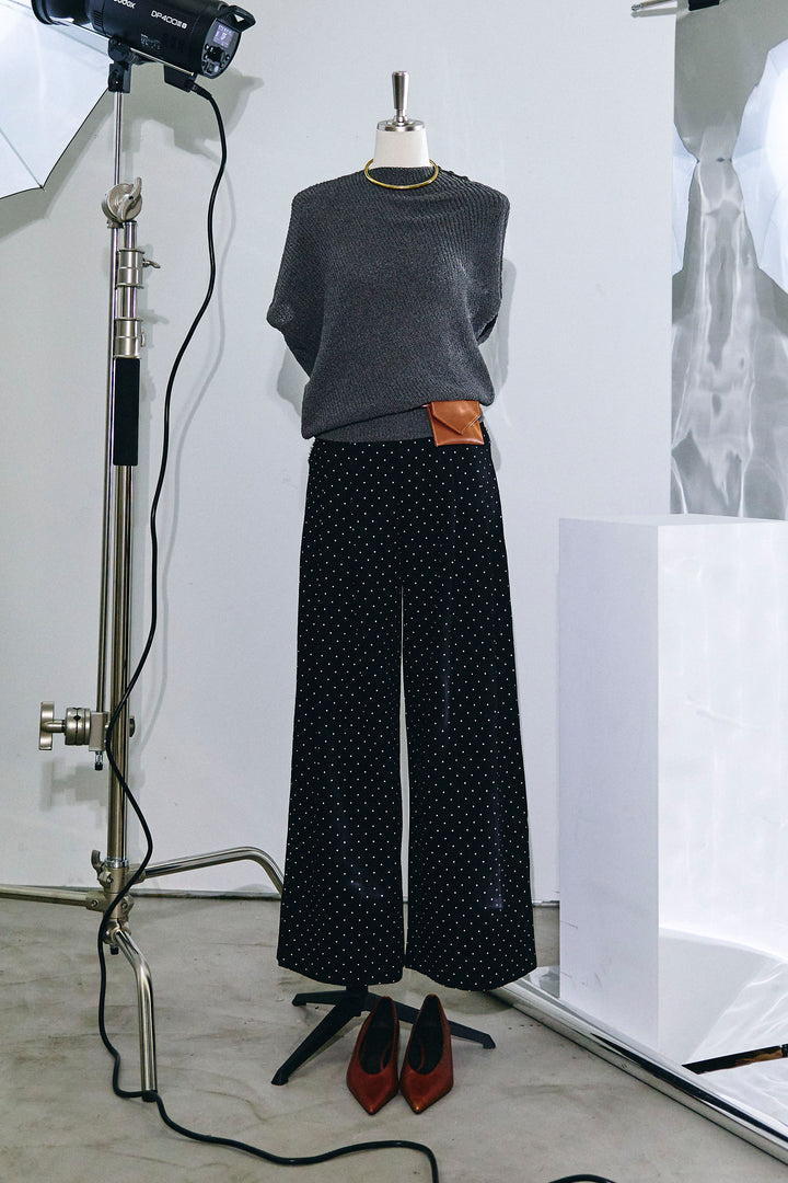 [予約/SET]アシメニットPO+ドットワイドパンツ(2set)