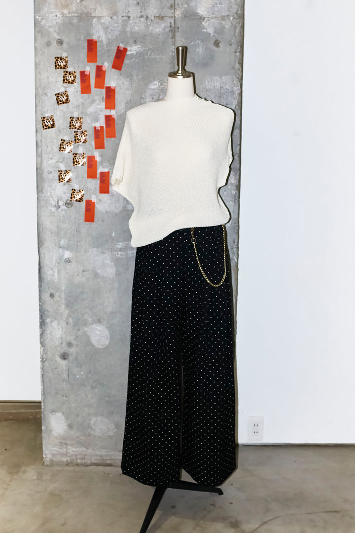 [予約/SET]アシメニットPO+ドットワイドパンツ(2set)