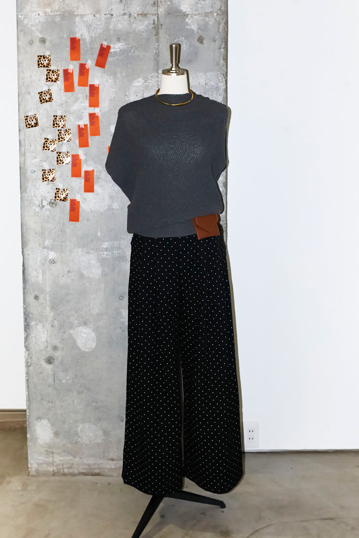 [予約/SET]アシメニットPO+ドットワイドパンツ(2set)