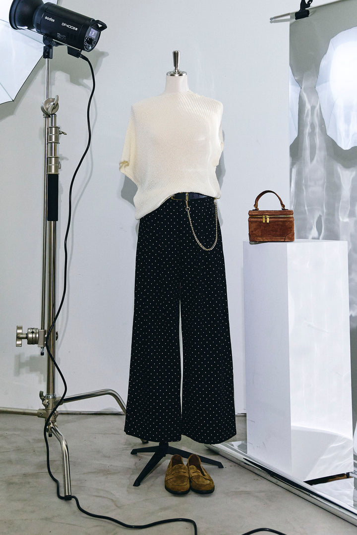 [予約/SET]アシメニットPO+ドットワイドパンツ(2set)