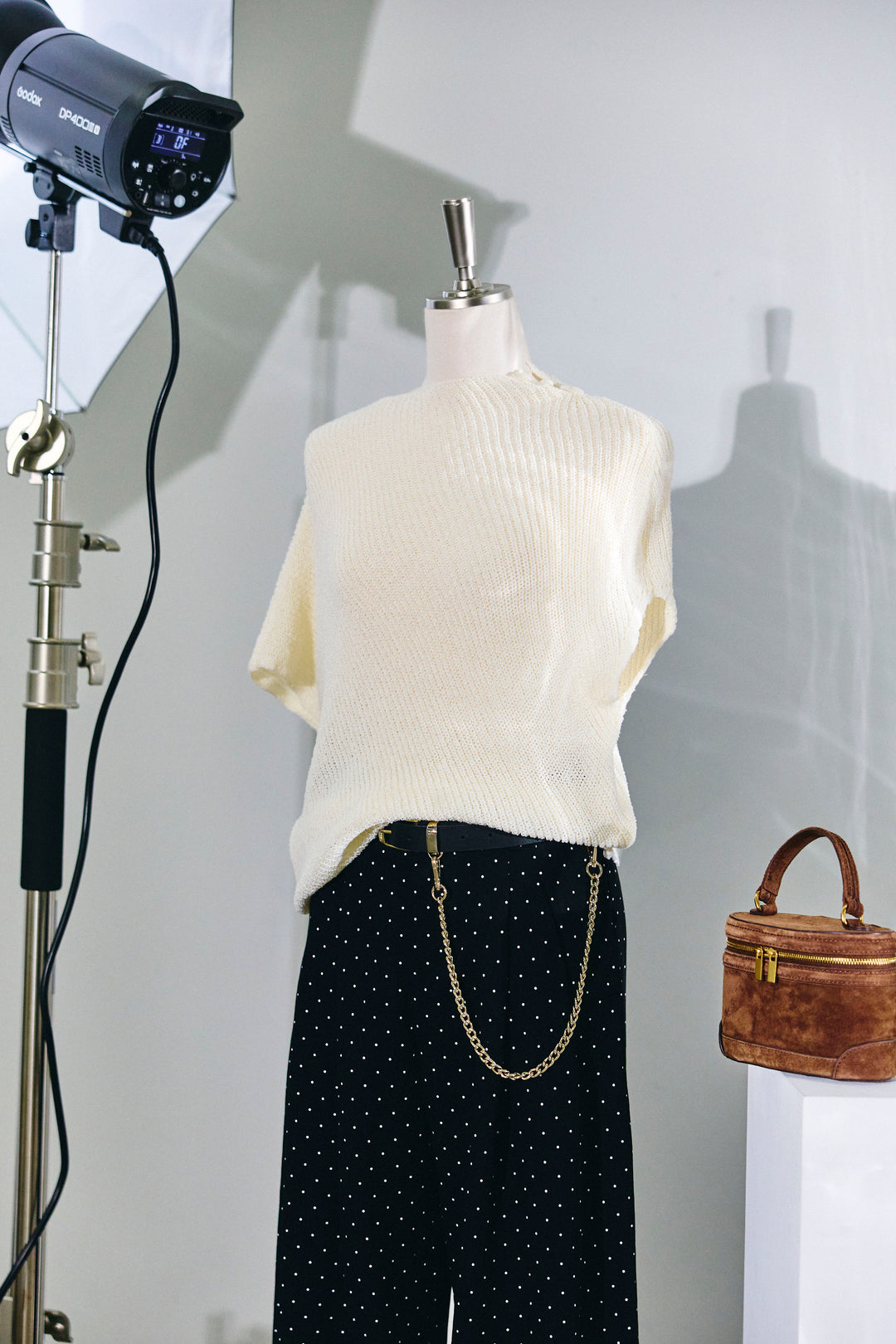 [予約/SET]アシメニットPO+ドットワイドパンツ(2set)