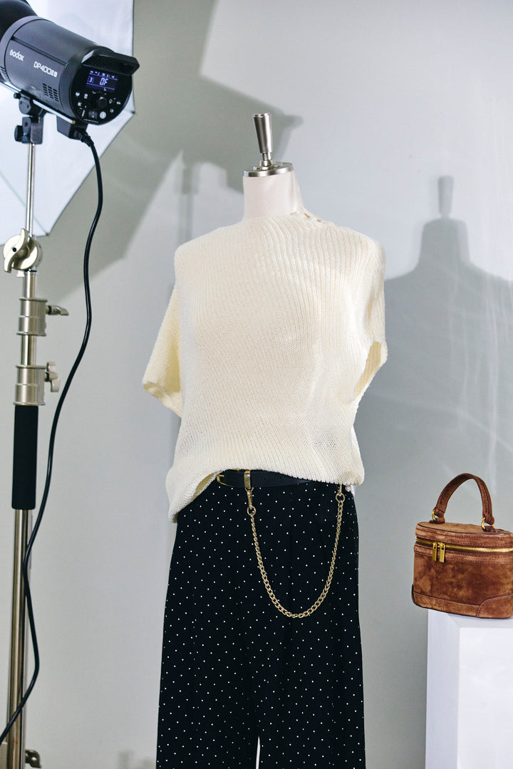 [予約/SET]アシメニットPO+ドットワイドパンツ(2set)