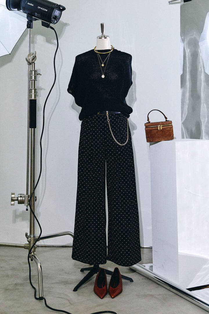 [予約/SET]アシメニットPO+ドットワイドパンツ(2set)