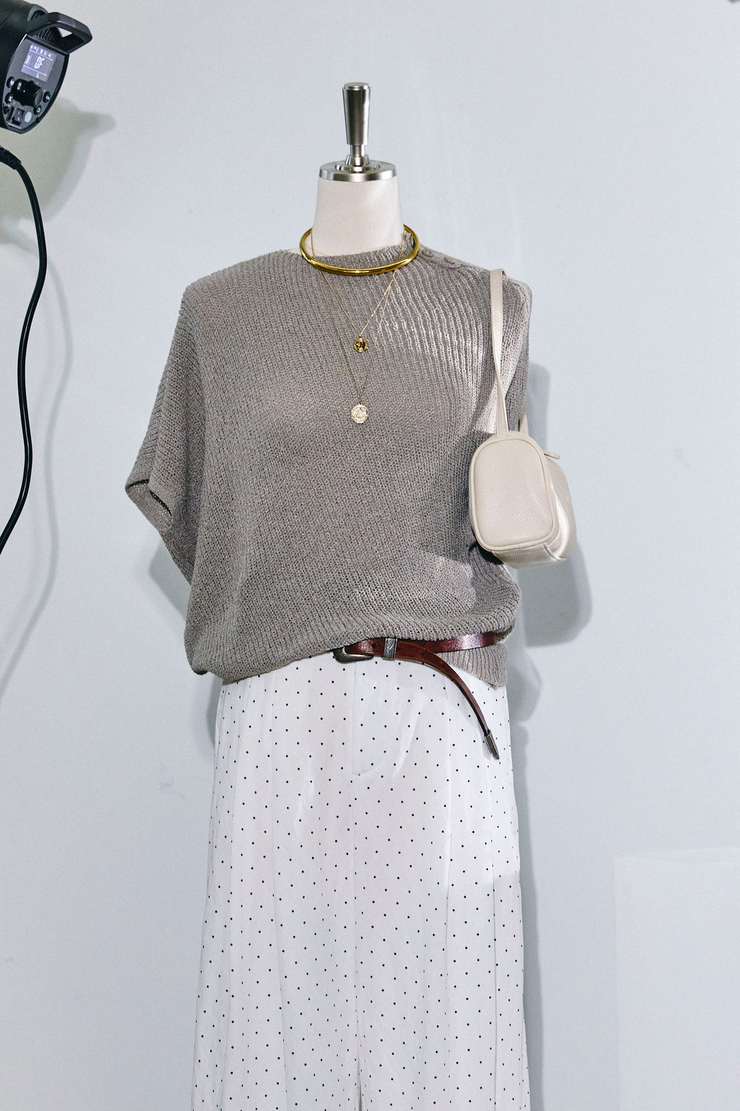 [予約/SET]アシメニットPO+ドットワイドパンツ(2set)