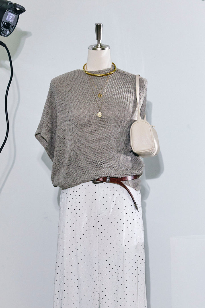 [予約/SET]アシメニットPO+ドットワイドパンツ(2set)