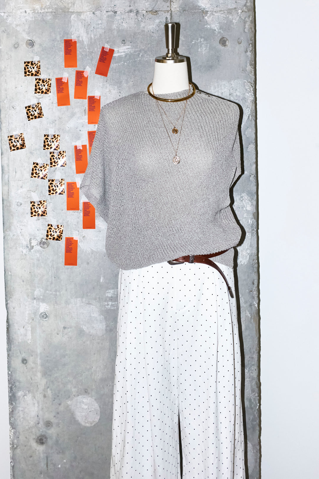 [予約/SET]アシメニットPO+ドットワイドパンツ(2set)