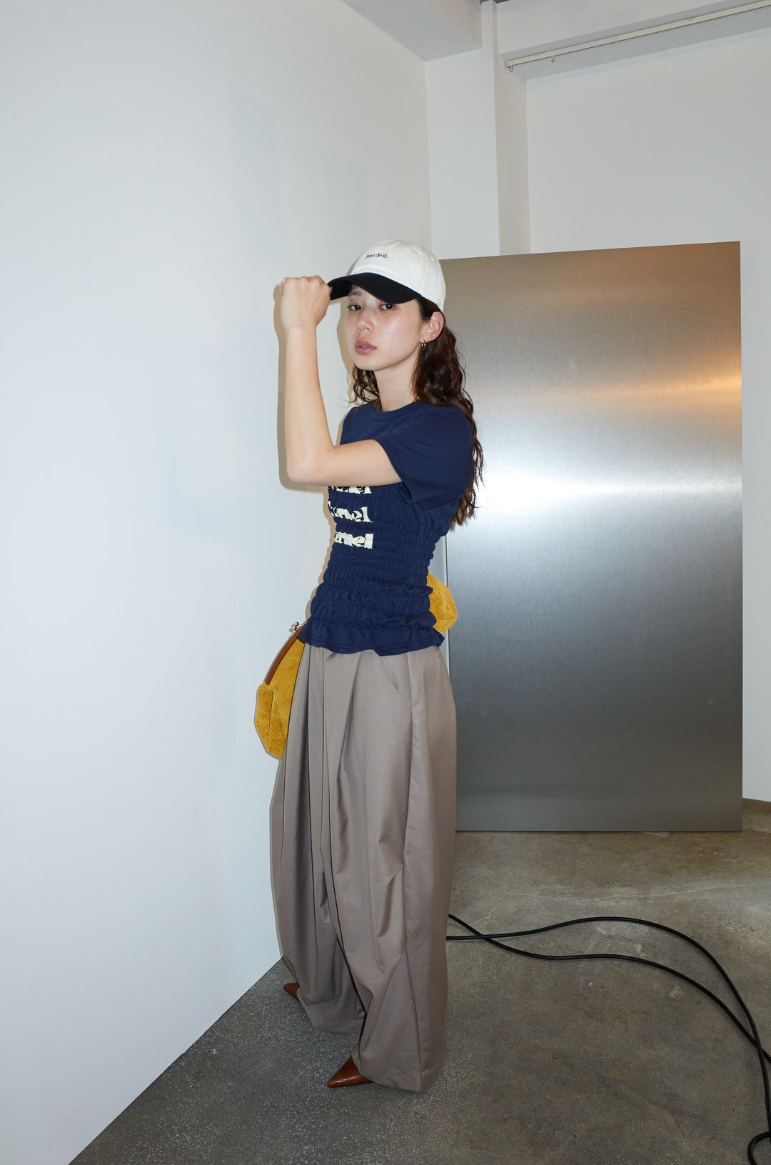 [予約/SET]シャーリングロゴT+ニータックパンツ(2set)