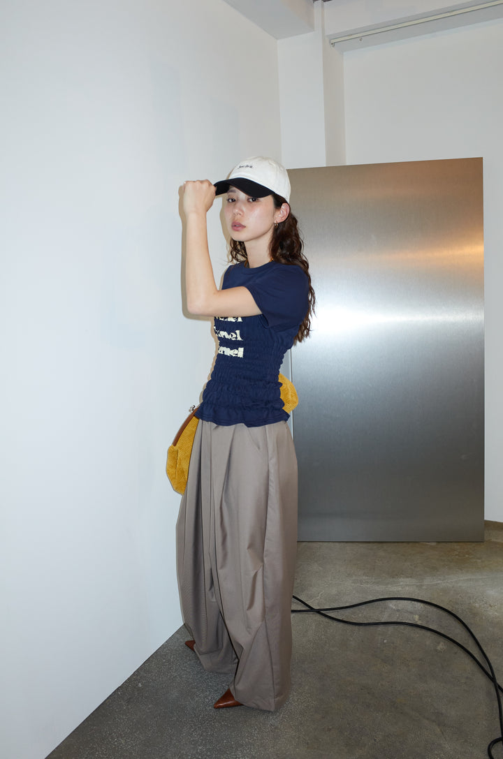 [予約/SET]シャーリングロゴT+ニータックパンツ(2set)