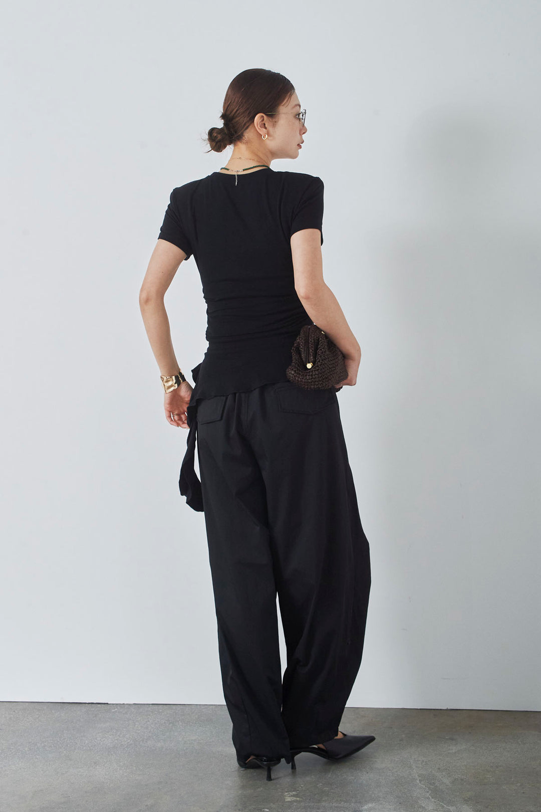 [予約/SET]アシメヘムパワーパッドT+タックバレルパンツ(2set)