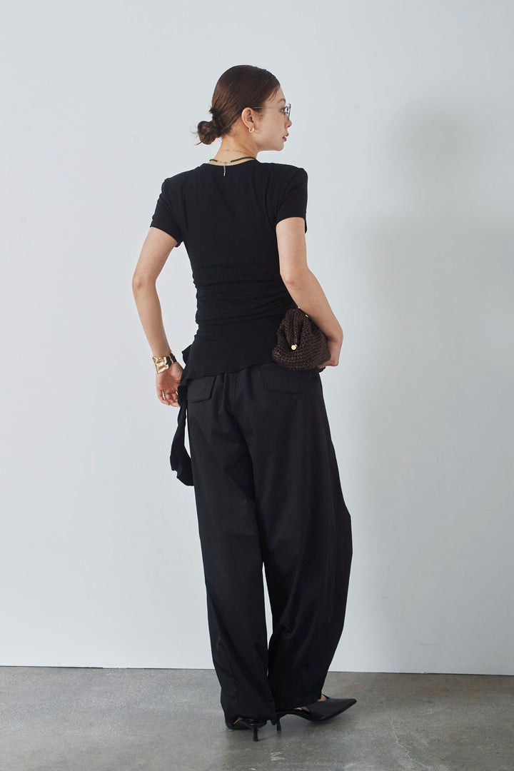 [予約/SET]アシメヘムパワーパッドT+タックバレルパンツ(2set)