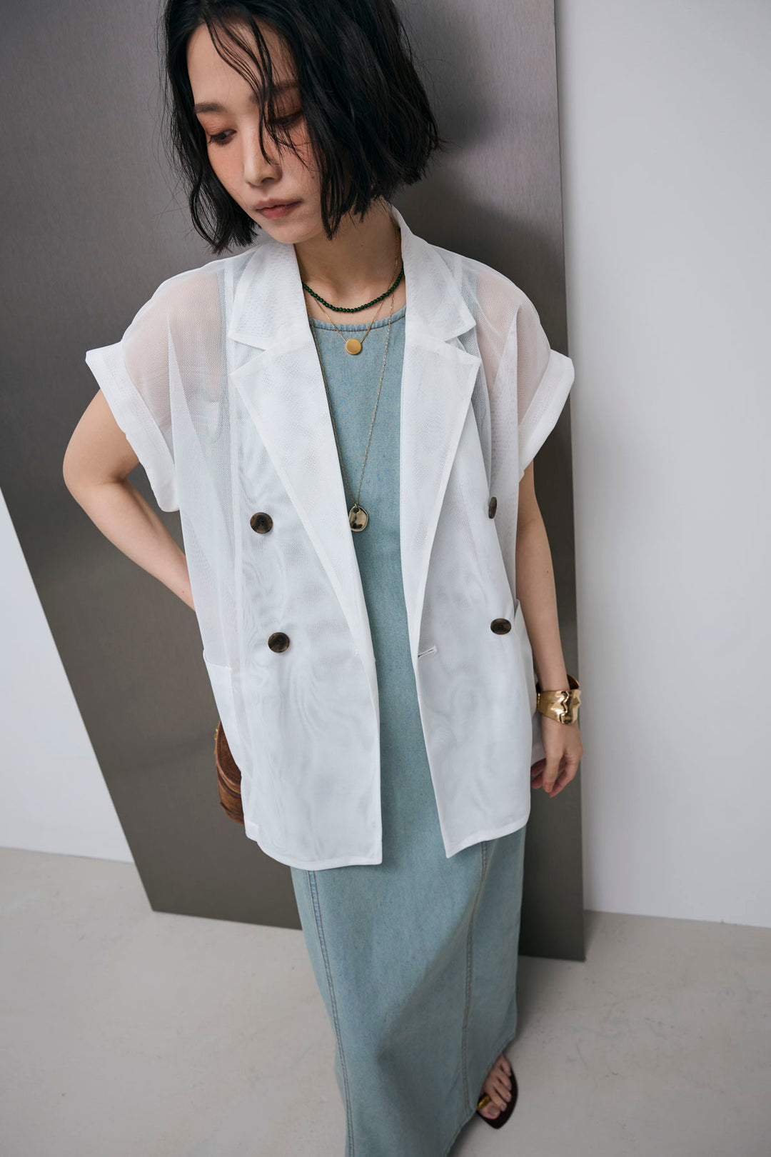 [予約]メッシュフレンチスリーブジャケット