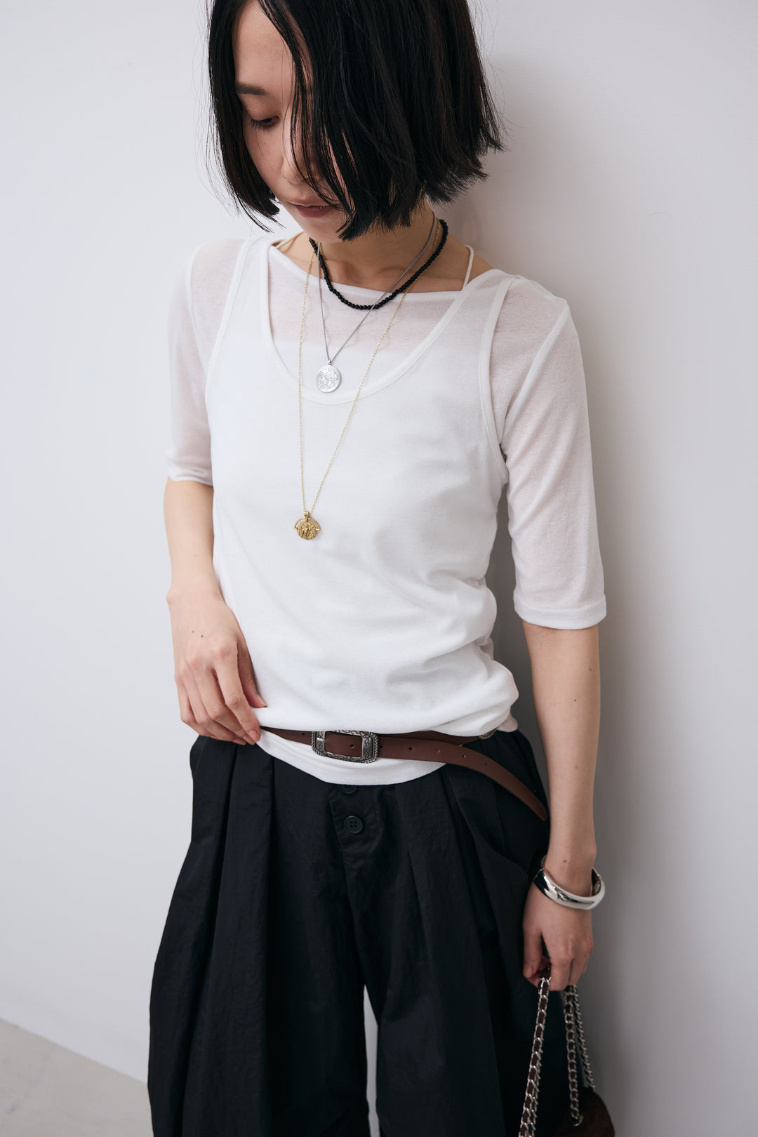 [予約]カットシアーアシメレイヤード風T