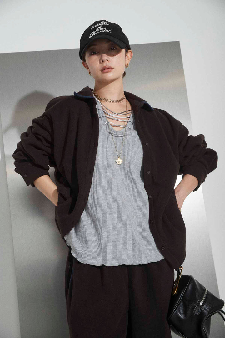 [予約/SET]フリースパイピングシャツブルゾン+フリースパイピングイージーパンツ(2set)