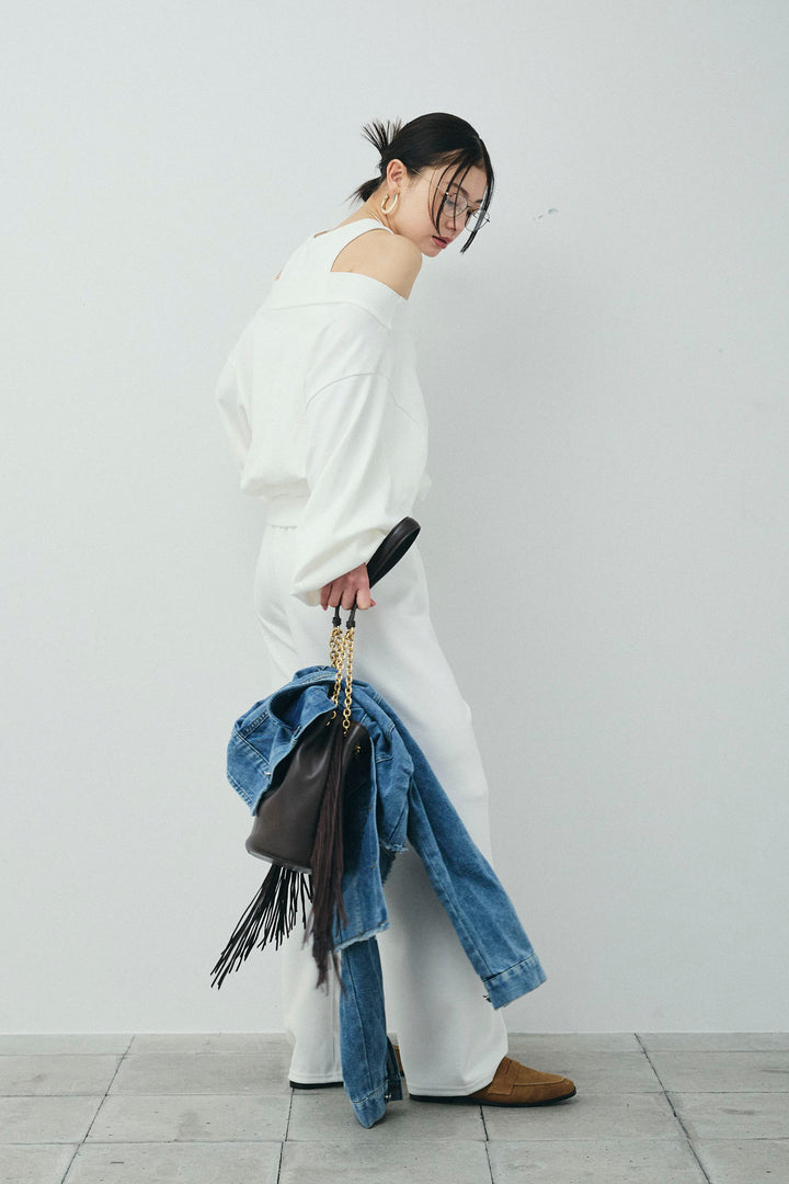 [予約/SET]裏毛オフショルプルオーバー+ストレートスウェットパンツ(2set)