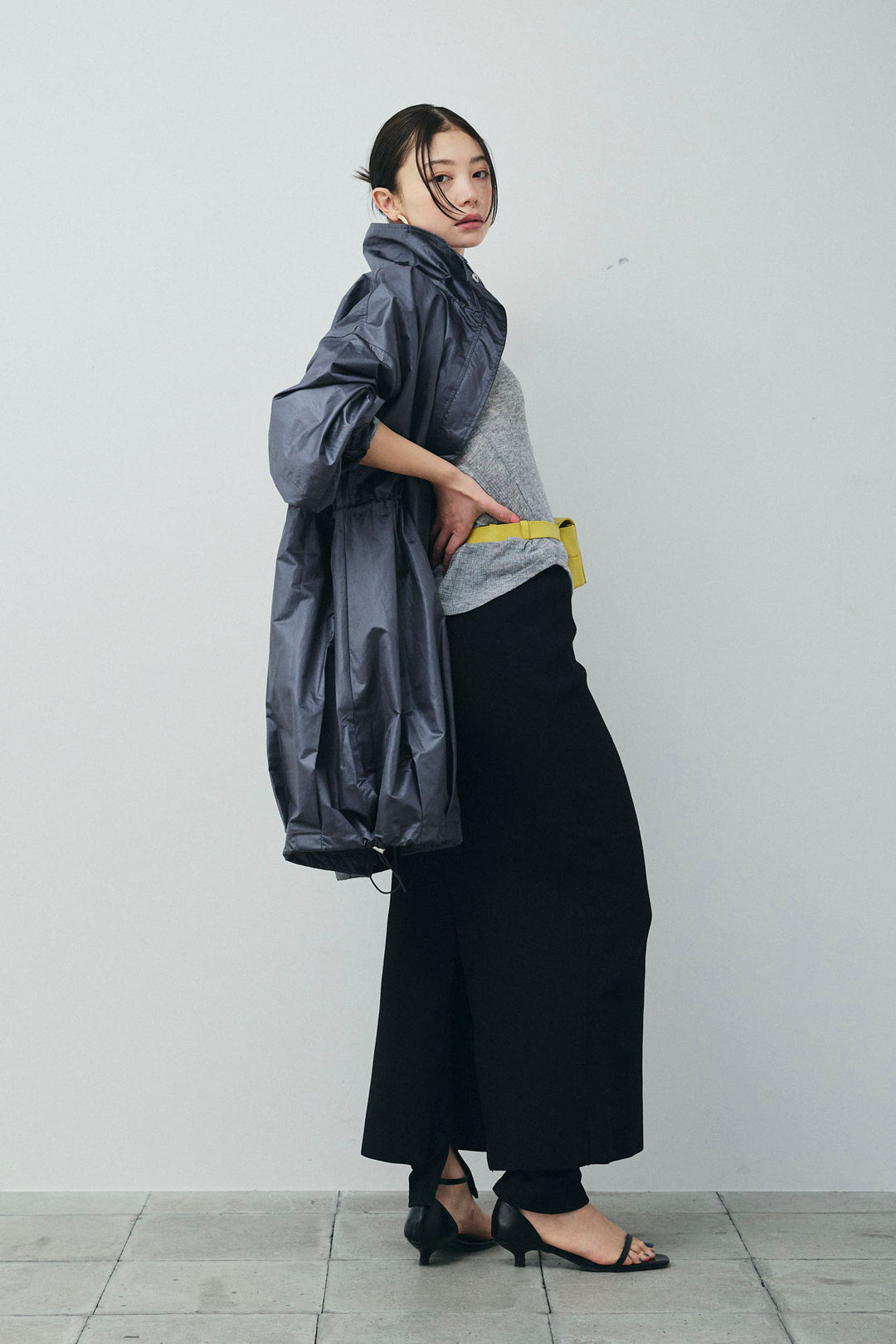 [予約/SET]パールタフタロングマンパ+ダンボールニットスカート+スリットレギンス(3set)