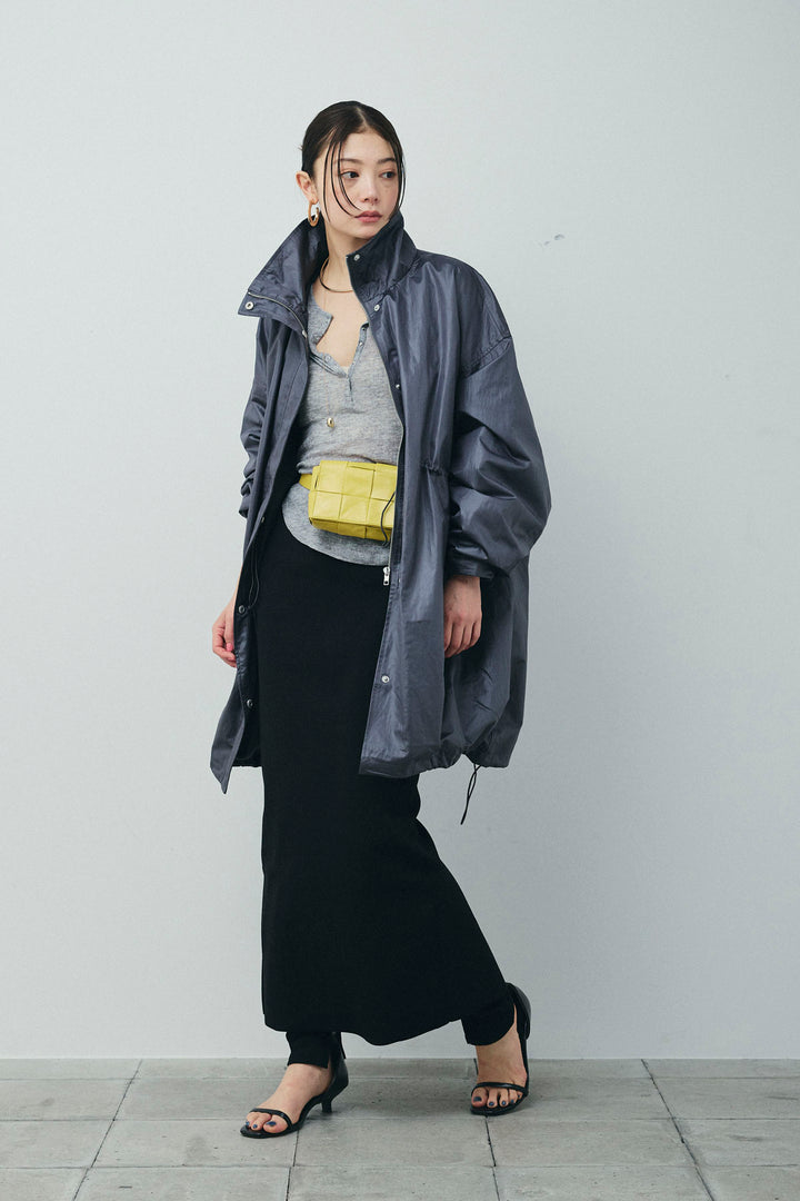 [予約/SET]パールタフタロングマンパ+シアーテレコヘンリーネックPO(2set)