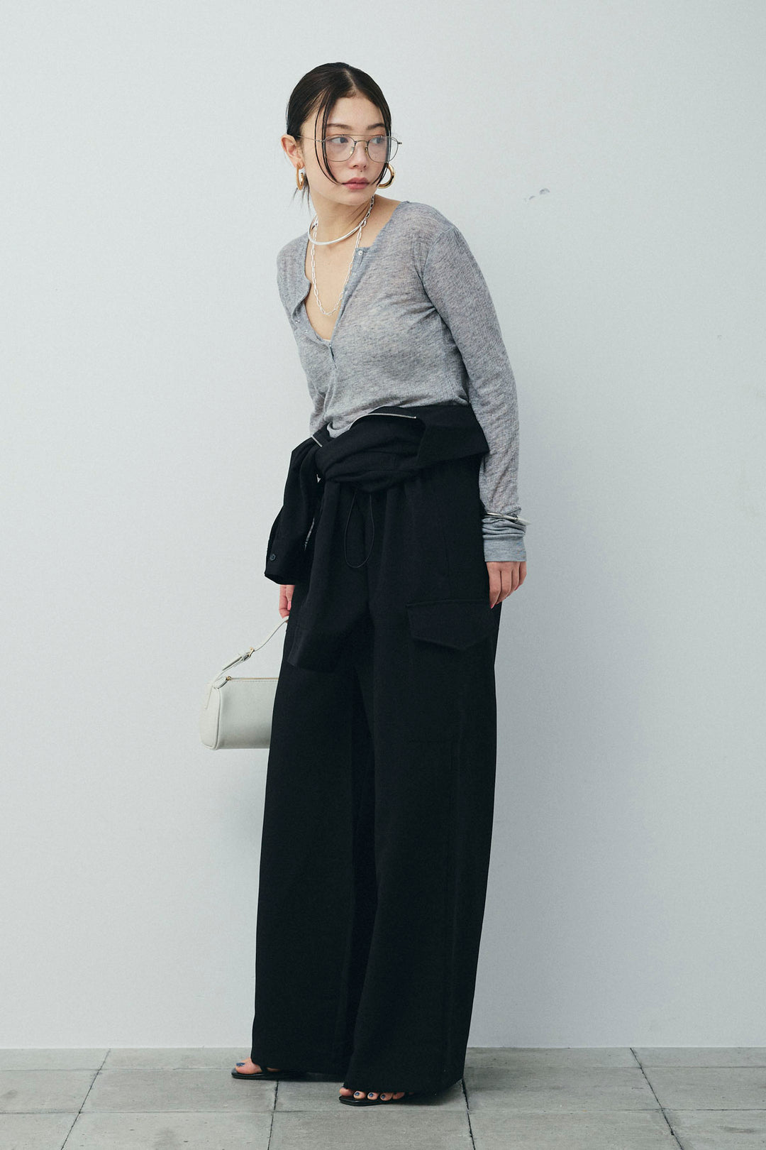 [予約/SET]ドロストジャンプスーツ+シアーテレコヘンリーネックPO(2set)