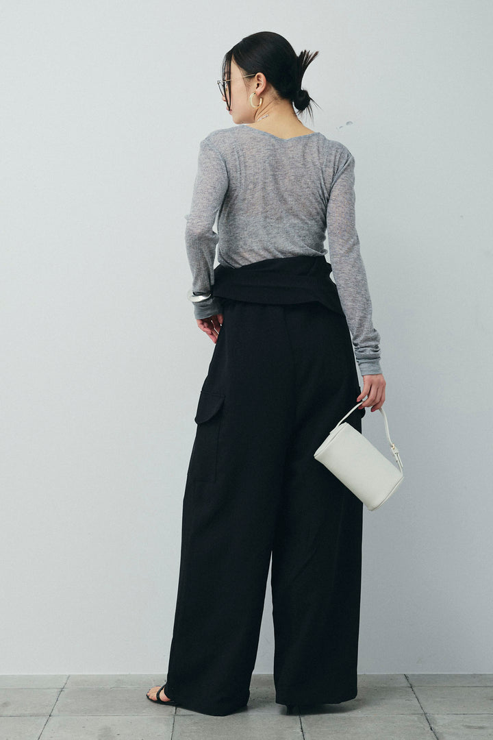 [予約/SET]ドロストジャンプスーツ+シアーテレコヘンリーネックPO(2set)