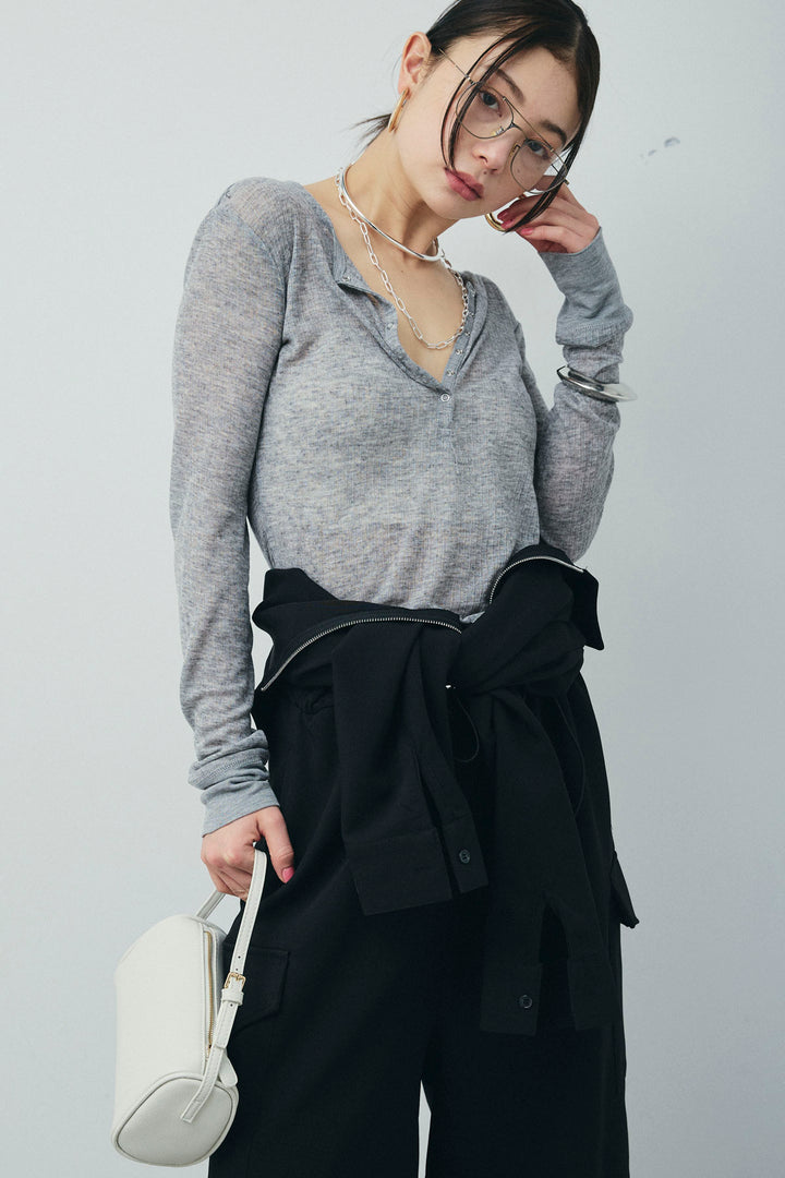 [予約/SET]ドロストジャンプスーツ+シアーテレコヘンリーネックPO(2set)