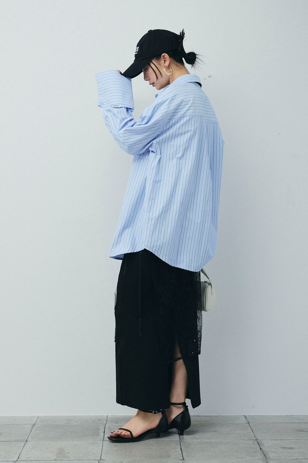 [予約/SET]ビッグカフスオーバーサイズシャツ+シルクニットタイ(2set)