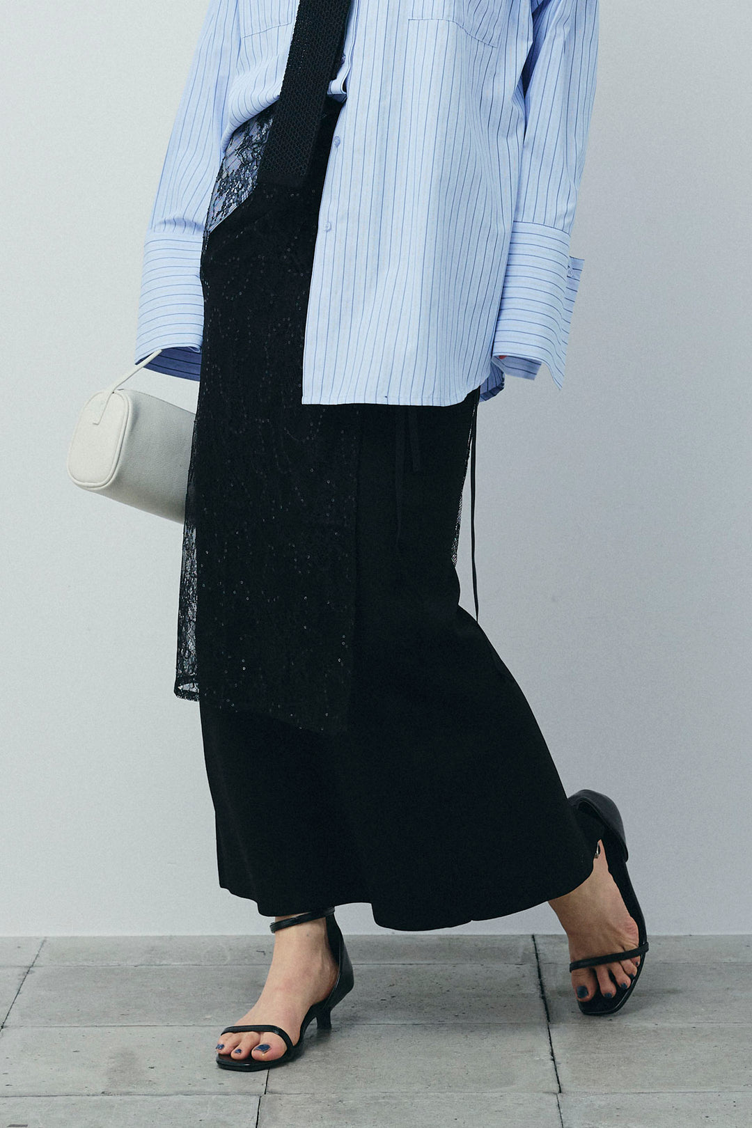 [予約/SET]ダンボールニットスカート+ラメレースラップスカート(2set)