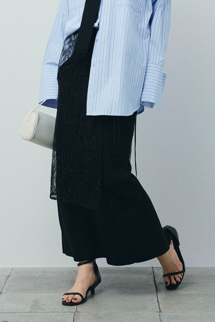 [予約/SET]ダンボールニットスカート+ラメレースラップスカート(2set)