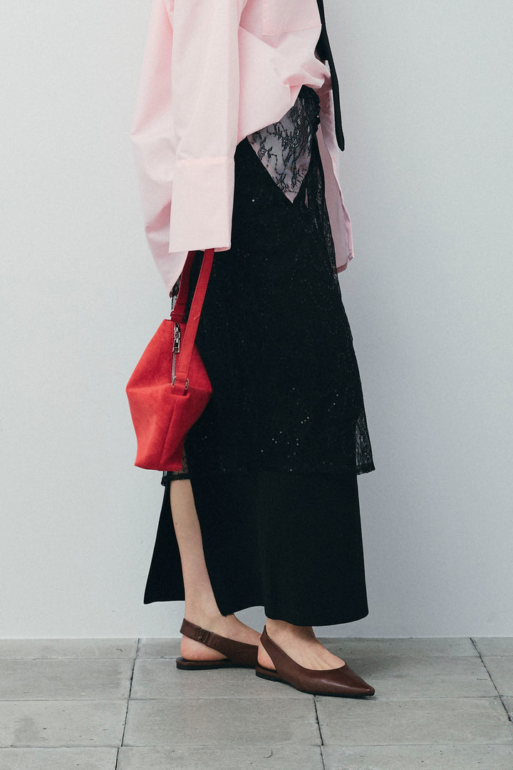 [予約/SET]ダンボールニットスカート+ラメレースラップスカート(2set)