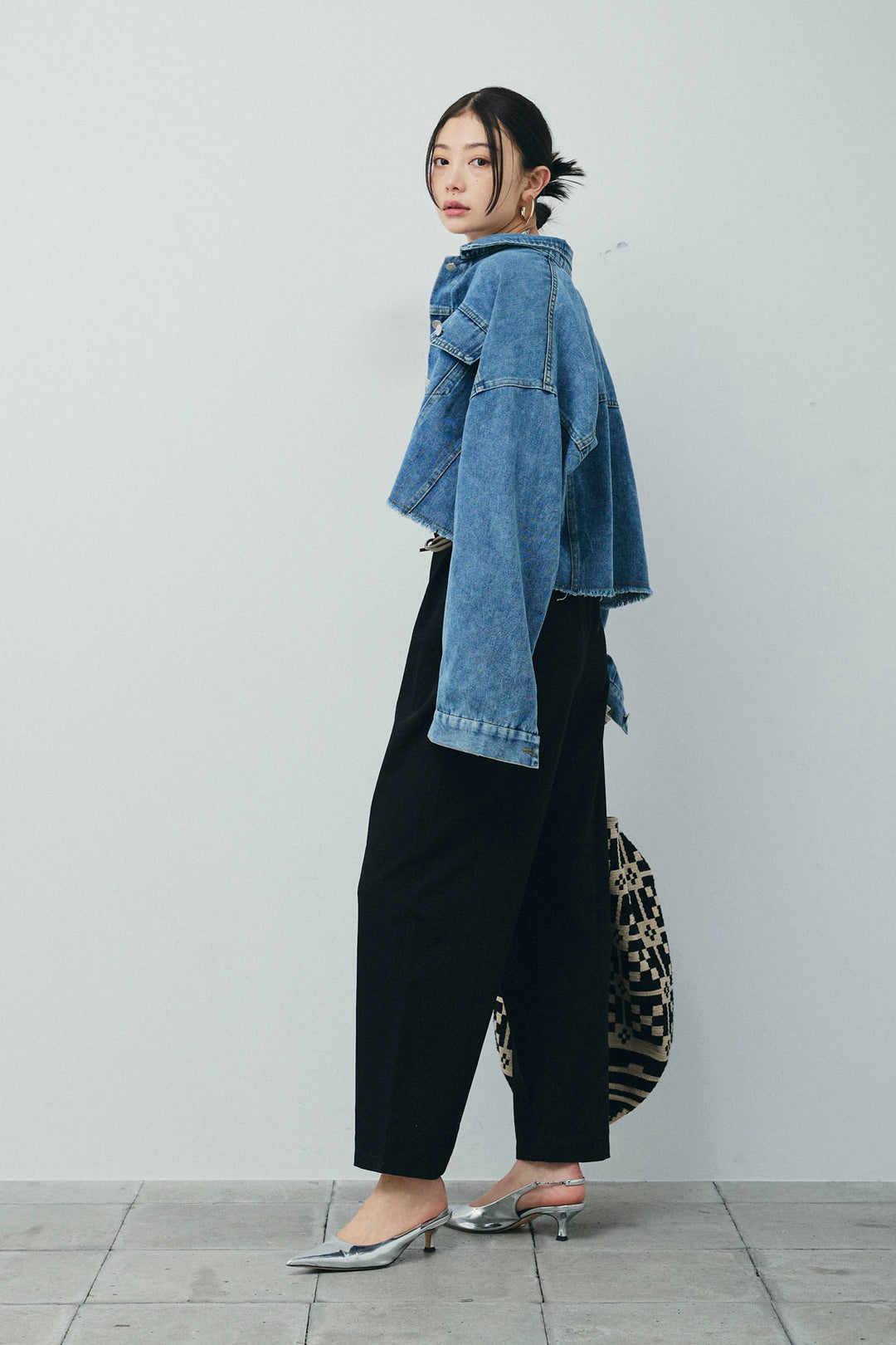 [予約/SET]カットオフショートデニムジャケット+アメリカンスリーブオールインワン(2set)