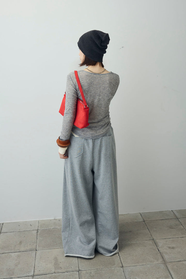 [予約/SET]シアーテレコヘンリーネックPO+ダブルウエストスウェットパンツ(2set)