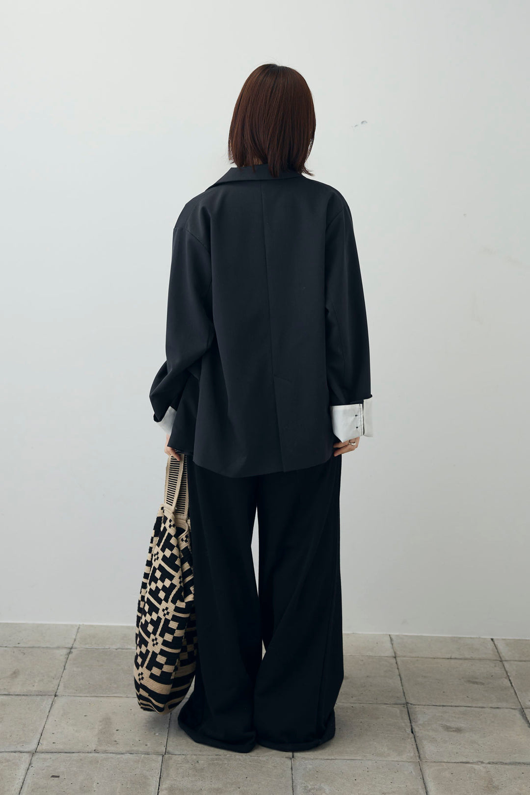 [予約/SET]ダブルウエストスウェットパンツ+TRツイル袖折り返しダブルジャケット(2set)