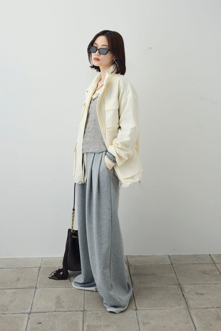 [予約/SET]シアーテレコヘンリーネックPO+ダブルウエストスウェットパンツ+ナイロンツイルミリタリーブルゾン(3set)