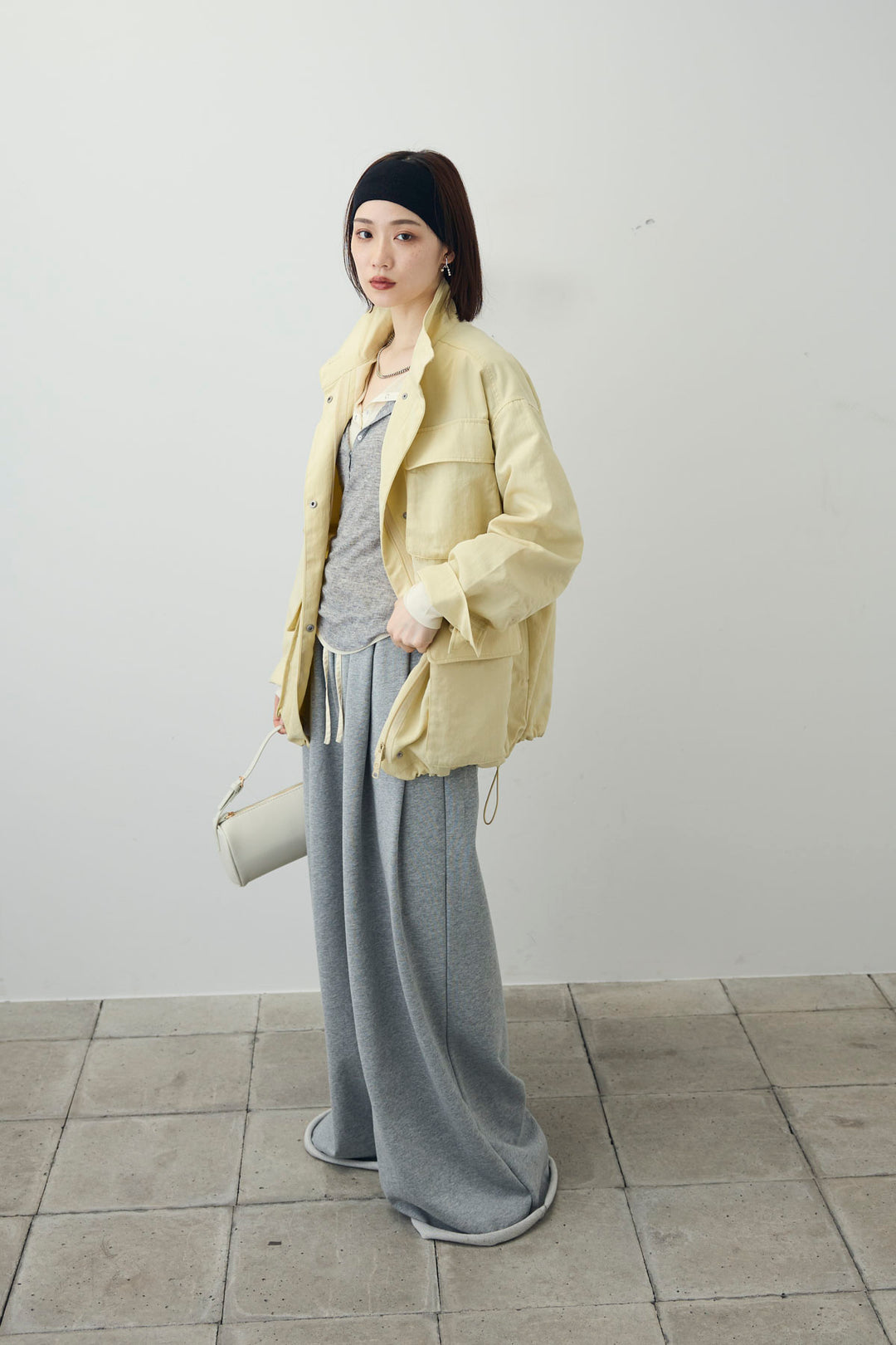 [予約/SET]シアーテレコヘンリーネックPO+ダブルウエストスウェットパンツ+ナイロンツイルミリタリーブルゾン(3set)