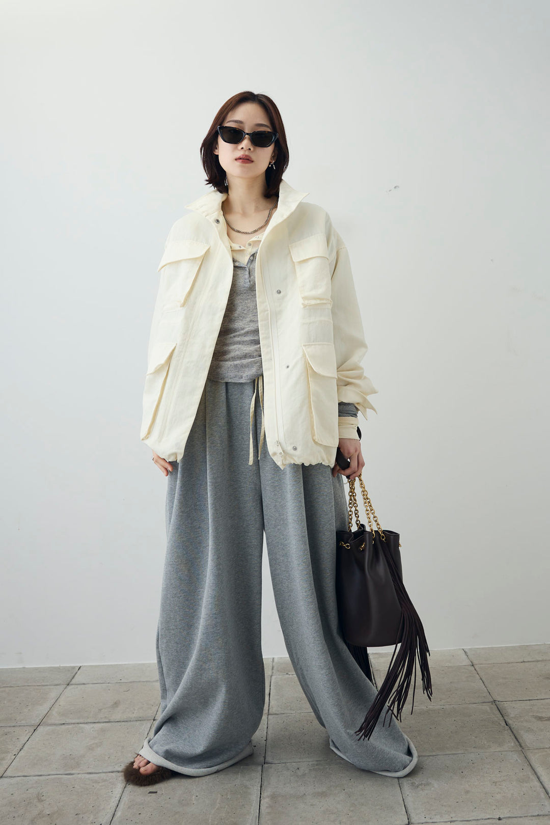 [予約/SET]シアーテレコヘンリーネックPO+ナイロンツイルミリタリーブルゾン(2set)