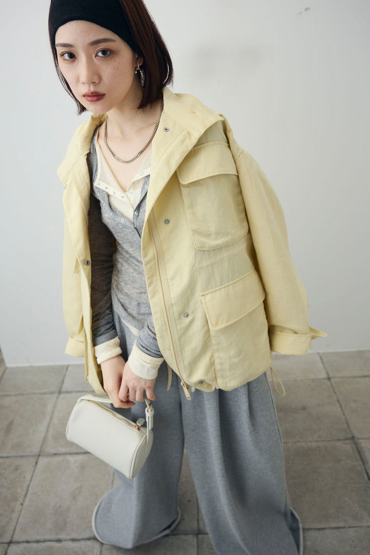 [予約/SET]ダブルウエストスウェットパンツ+ナイロンツイルミリタリーブルゾン(2set)