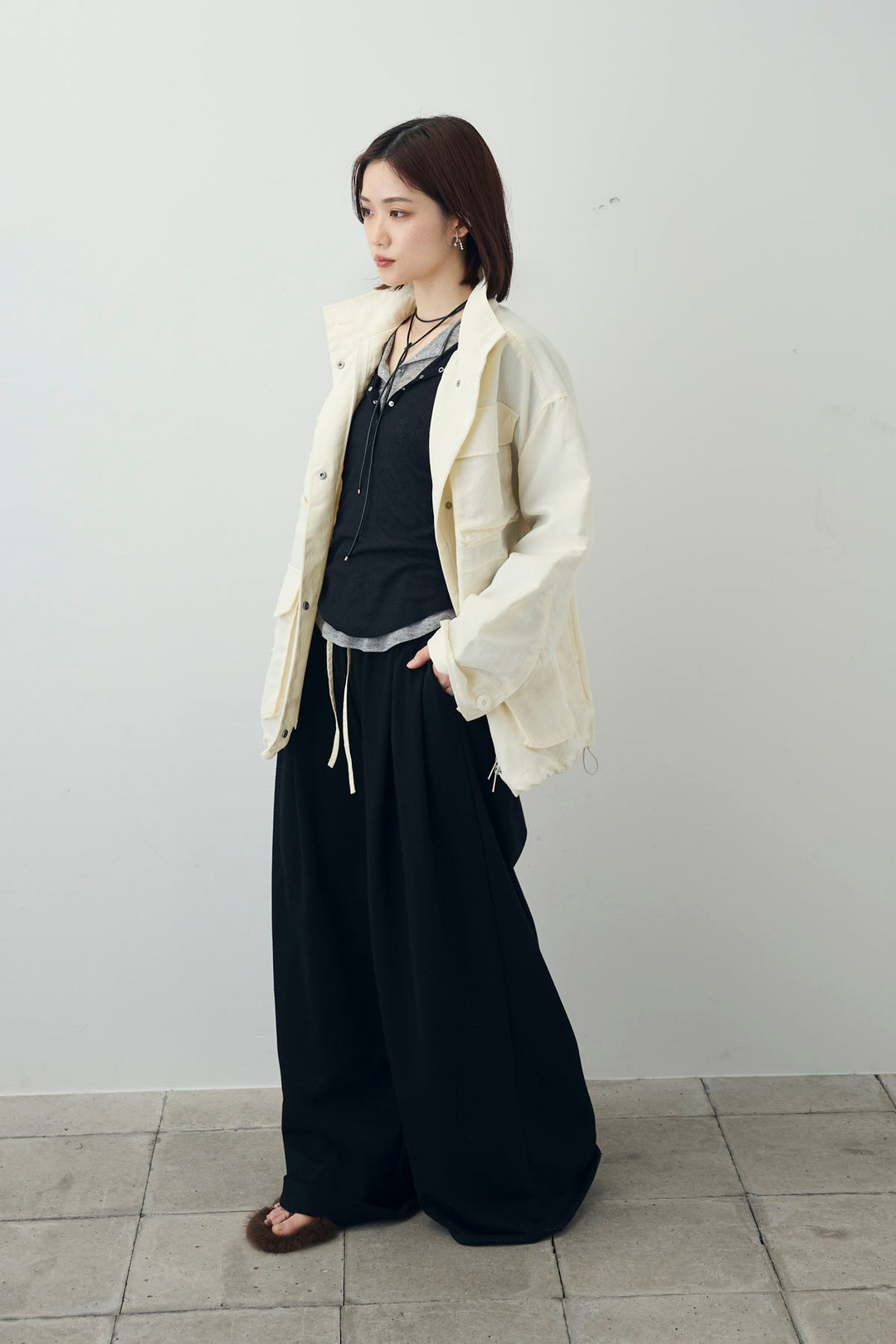 [予約/SET]シアーテレコヘンリーネックPO+ナイロンツイルミリタリーブルゾン(2set)