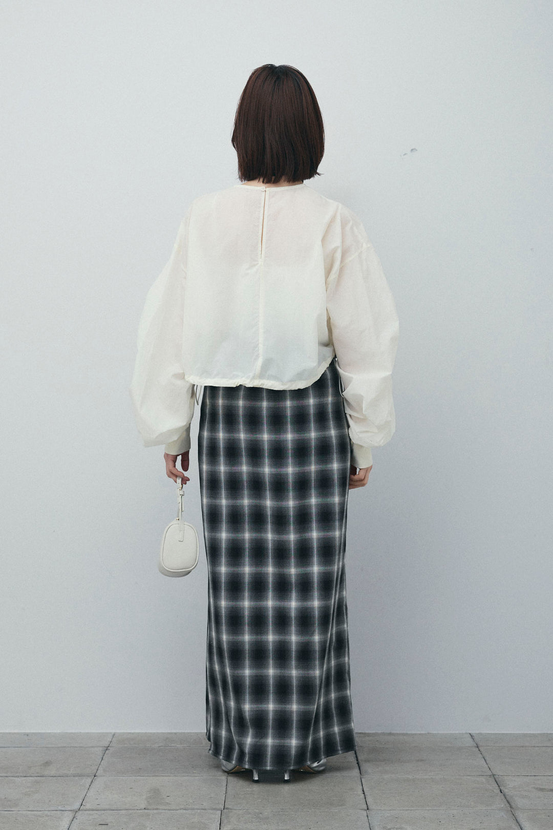 [予約/SET]シャーリングボリュームシアーPO+チェックストレートスカート(2set)