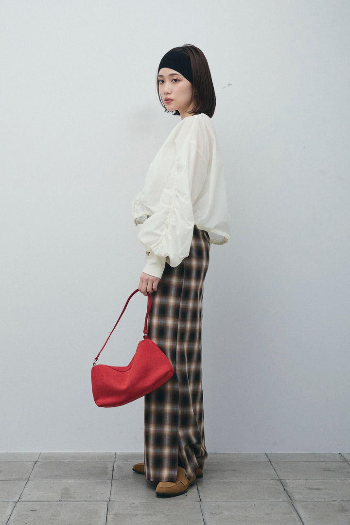 [予約/SET]シャーリングボリュームシアーPO+チェックストレートスカート(2set)