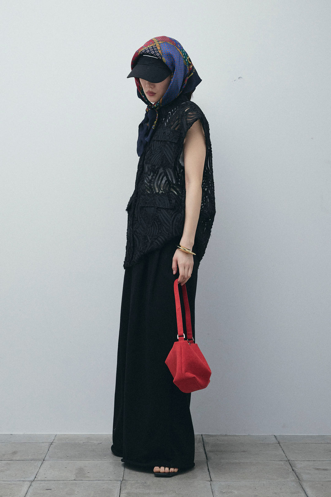 [予約/SET]テープ刺繍ジレベスト+ダブルウエストスウェットパンツ(2set)