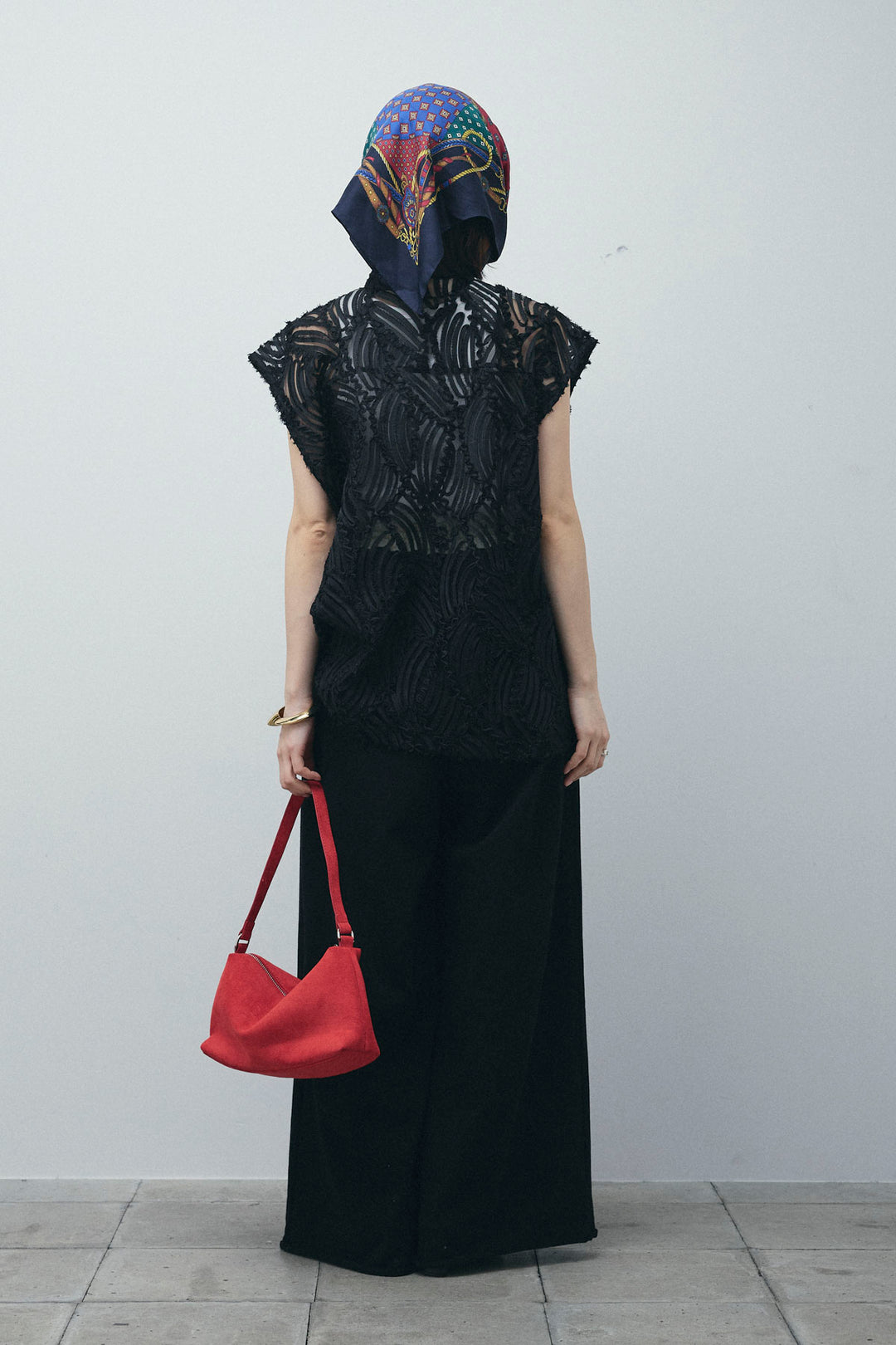 [予約/SET]テープ刺繍ジレベスト+ダブルウエストスウェットパンツ(2set)