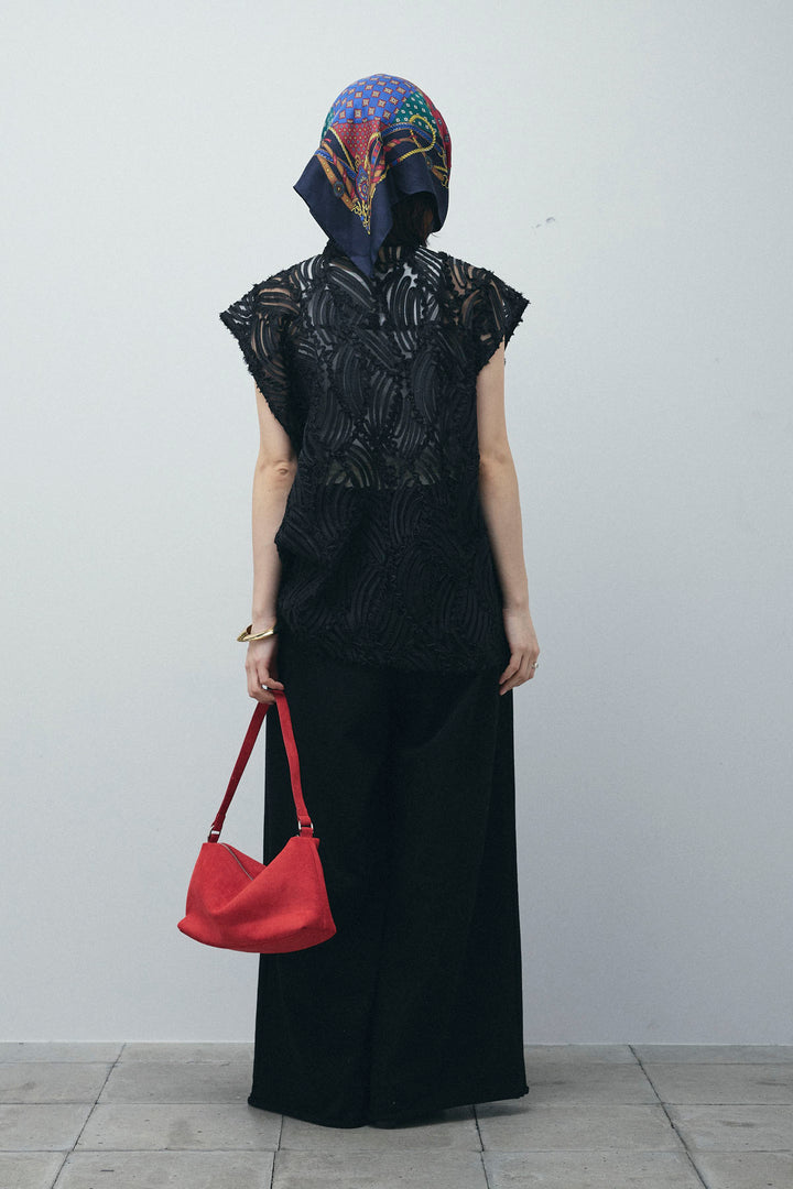 [予約/SET]テープ刺繍ジレベスト+ダブルウエストスウェットパンツ(2set)